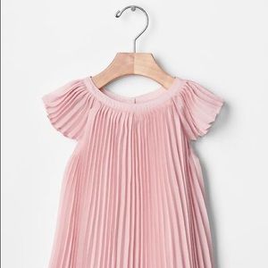 Pink Pleated Baby Dress Chiffon
